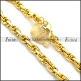 1.1cm Wide Shiny Gold Plating Link Chain Necklace n000959