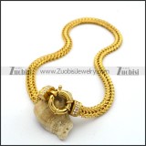 Yellow Gold Stainless Steel Square Snake Chain Necklace n001020