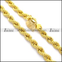 1.6cm Wide Yellow Gold Stainless Steel Wire Link Necklace n000960