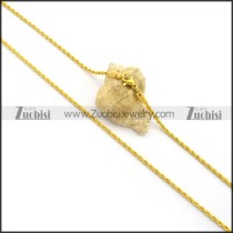 2.4mm Gold Plating Stainless Steel Rope Chain Necklace n001009