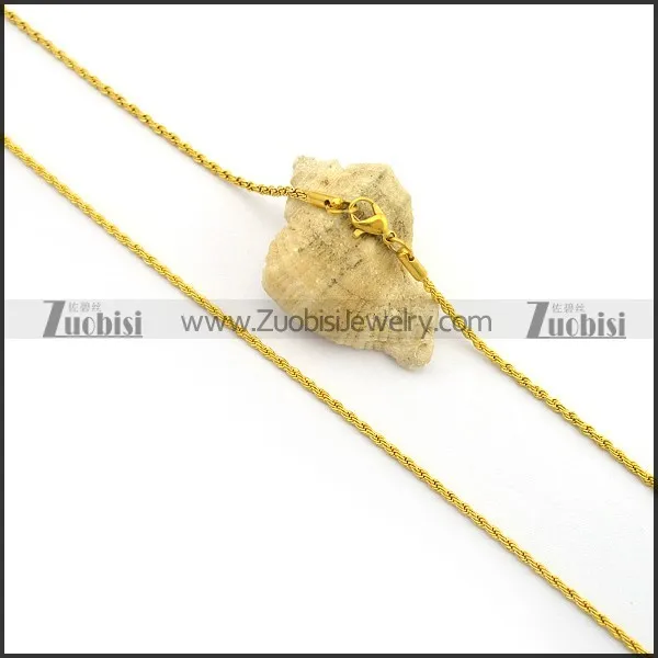 2mm Gold Stainless Steel Rope Chain n001008