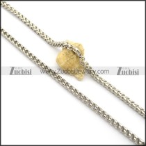 6mm Wide 58cm Long Square Chain in Stainless Steel n001004