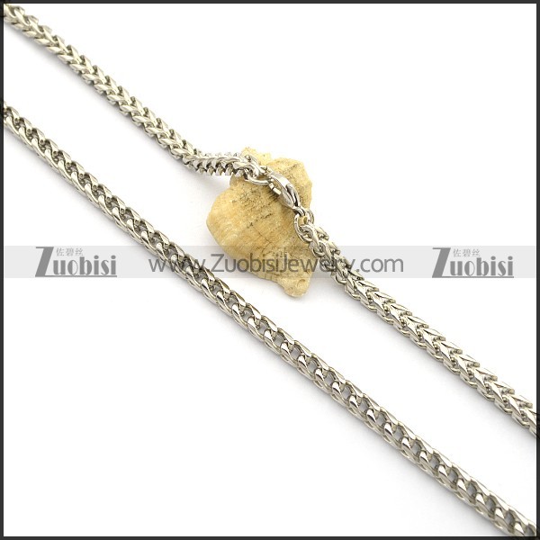 6mm Wide 58cm Long Square Chain in Stainless Steel n001004