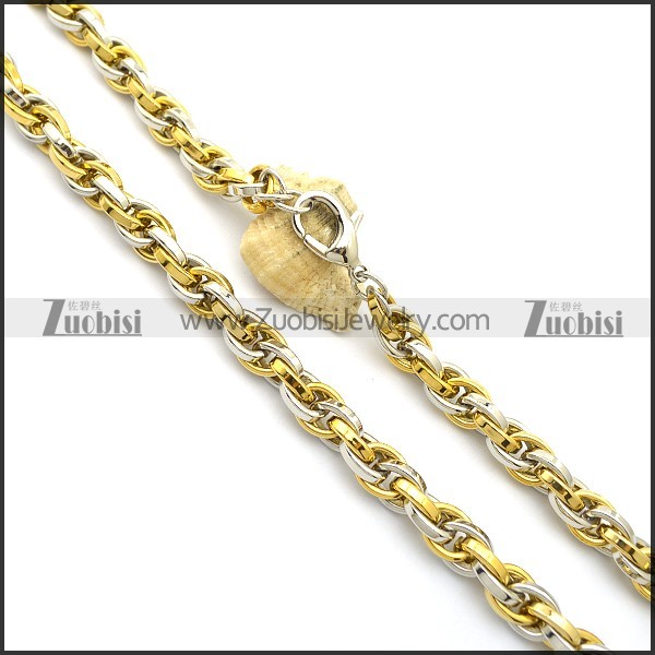60CM Long Partial Gold Plating Link Chain Necklaces n000958