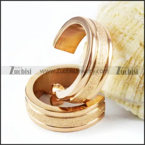 Rose Gold Abrasive Blasting Stainless Steel Earring - e000024