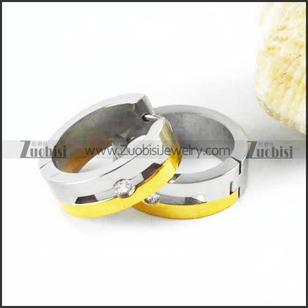 2 Tones Stainless Steel Earring - e000001
