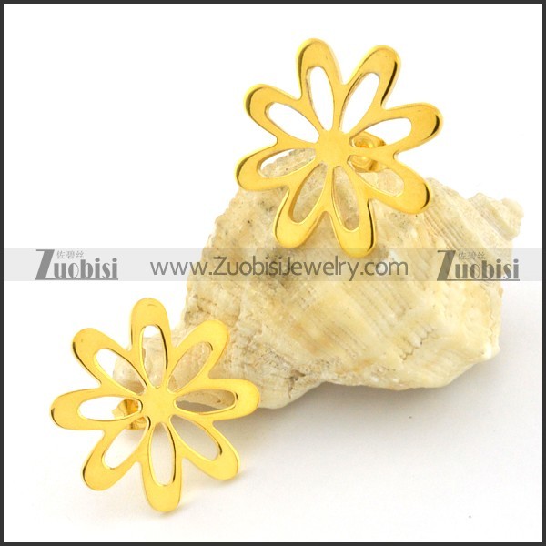 high quality 316L Steel flower Cutting Earrings for Women - e000357