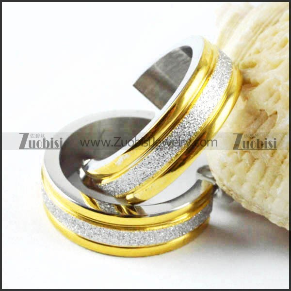 2 Tones Abrasive Blasting Stainless Steel Earring - e000025