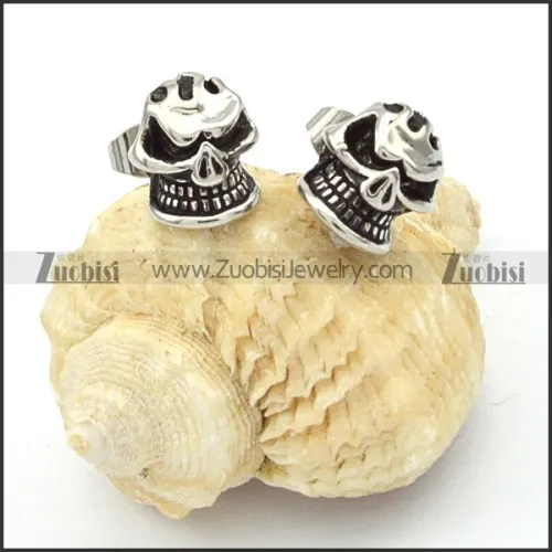 Stainless Steel Skull Earring - e000064