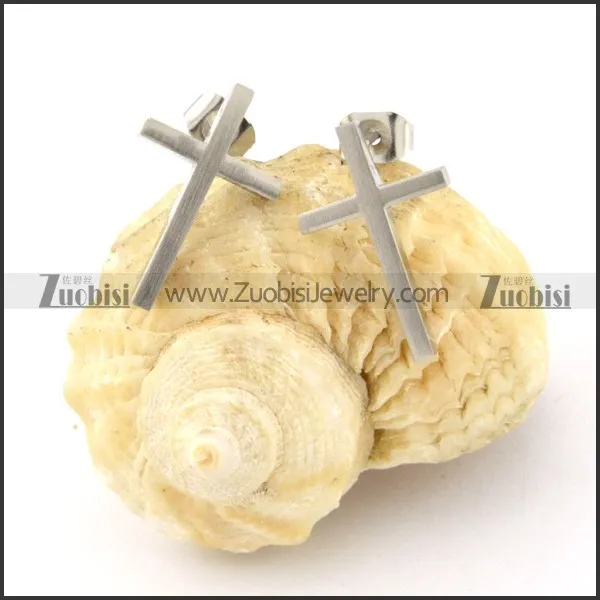 pretty noncorrosive steel cross Cutting Earrings for Women - e000358