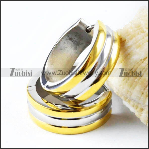 2 Tones Plating Stainless Steel Earring - e000027