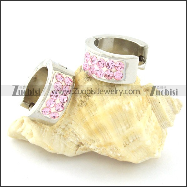 Buy Pink Rhinestone Earring on ZuobisiJewelry.com Wholesale Store -e000540
