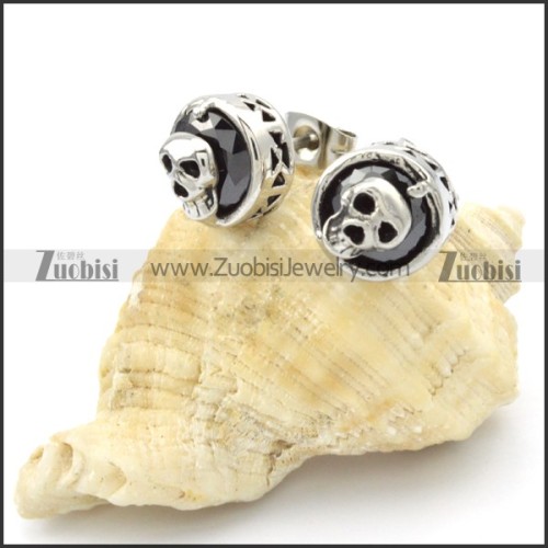 Stainless Steel Skull Earrings -e000108