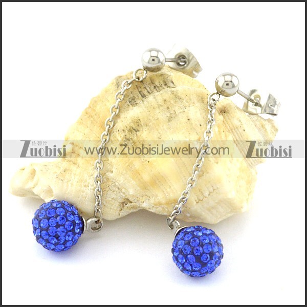 Unique Nonrust Steel Rhinestone Ball Earring for Elegant Ladies -e000583