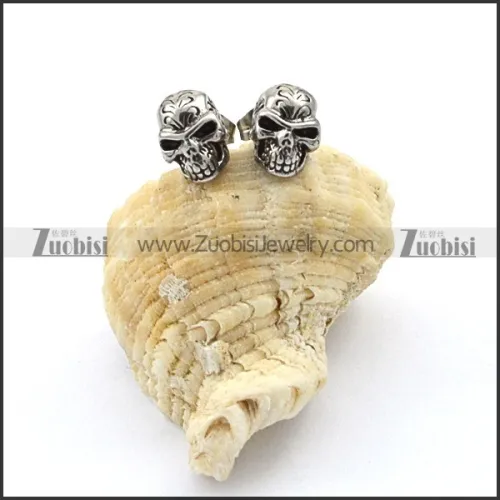 Stainless Steel Skull Earrings - e000075