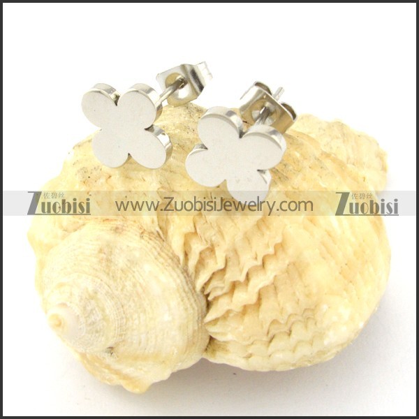 attractive Stainless Steel four-leaf clover Cutting Earrings for Women - e000354