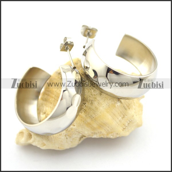 hammered earrings in stainless steel e000908