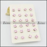 pink zircon earring studs e000885