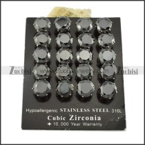 10mm round black diamond earrings for cool ladies -e000634
