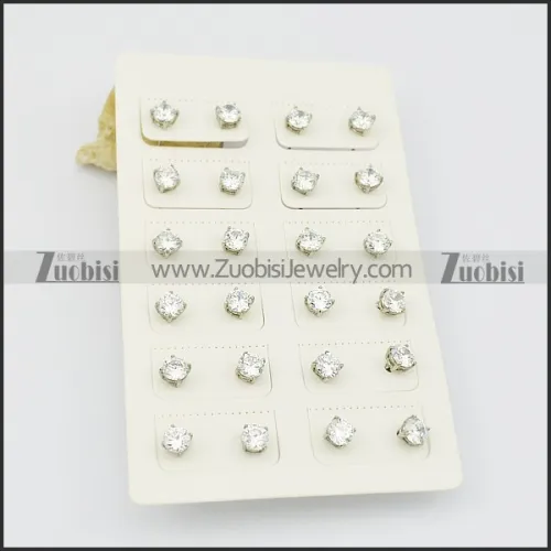 stud earrings for men with clear zircon e000879