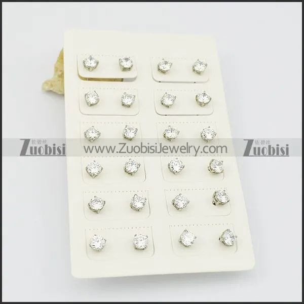 stud earrings for men with clear zircon e000879