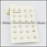 stud earrings for men with clear zircon e000879