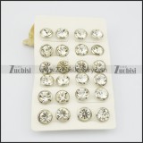 zircon stone normal earring with clear stone e000887