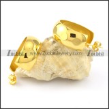 yellow gold smooth stainless steel earring e000786