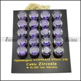 10mm dark purple faceted zircon wedding earrings -e000636
