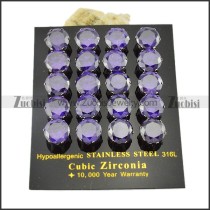 10mm dark purple faceted zircon wedding earrings -e000636