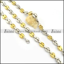 comely Stainless Steel Stamping Necklace with Bracele Set - s000267