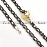 comely Steel Stamping Necklace with Bracele Set - s000252
