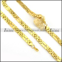 attractive noncorrosive steel Stamping Necklace with Bracele Set - s000263