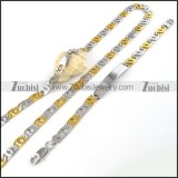 550mm Stainless Steel Eyelet Necklace Chain Set -s000164