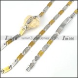 Great Wall Stainless Steel Necklace & Bracelet Set-s000165