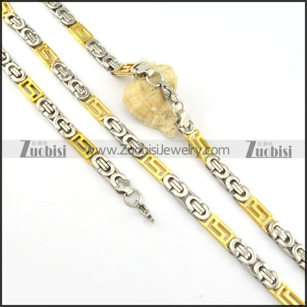 brilliant 316L Stamping Necklace with Bracele Set - s000262