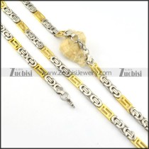 brilliant 316L Stamping Necklace with Bracele Set - s000262