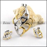 Heat Stainless Steel jewelry set in two Plating colors -s000037