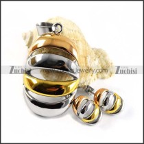Hollow Oval Stainless Steel jewelry set in three tones -s000022