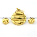 Gold Plated Jewelry Sets of Pendant and Earring -s000465