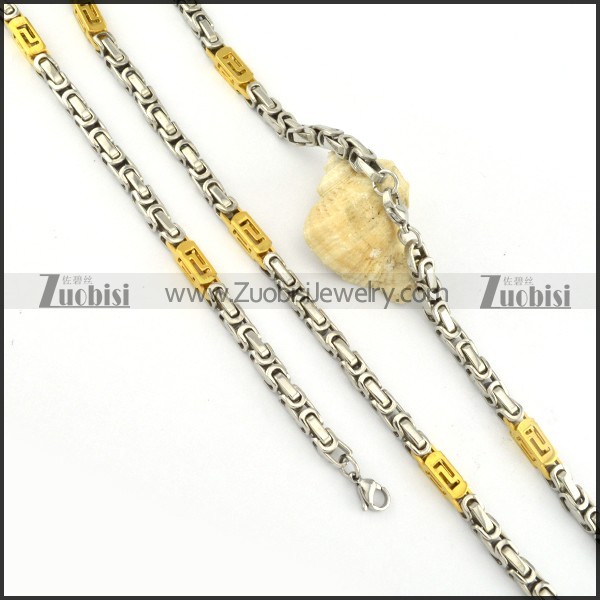 good quality nonrust steel Stamping Necklace with Bracele Set - s000232