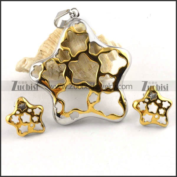 Hollow Star Stainless Steel jewelry set-s000050