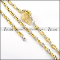 clean-cut Stainless Steel Stamping Necklace with Bracele Set - s000272