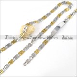 Two Tones Great Wall Stainless Steel Matching Jewelry -s000161