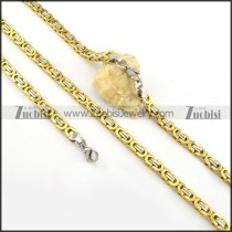 beautiful 316L Steel Stamping Necklace with Bracele Set - s000244