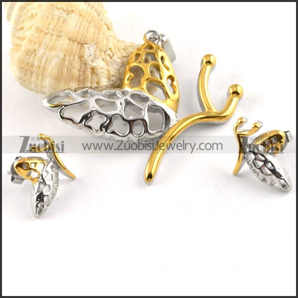 Cute Butterfly Stainless Steel jewelry set-s000040