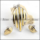 Unique Two Tones Stainless Steel jewelry set-s000036