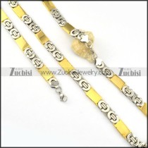 beauteous nonrust steel Stamping Necklace with Bracele Set - s000248