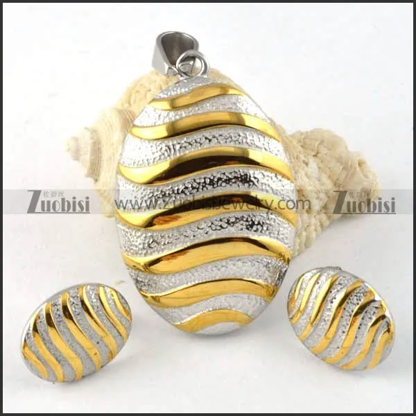 Special Oval Stainless Steel jewelry set -s000057