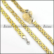 remarkable 316L Stainless Steel Stamping Necklace with Bracele Set - s000251